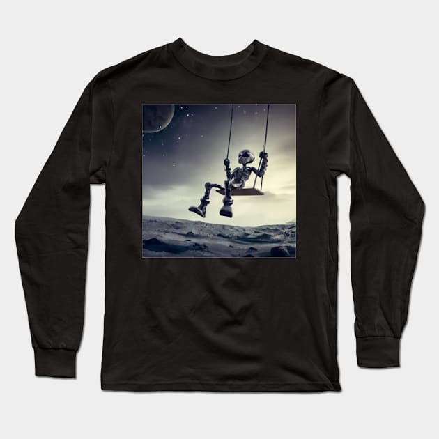 Lonely Spaceman Long Sleeve T-Shirt by cptpuggles